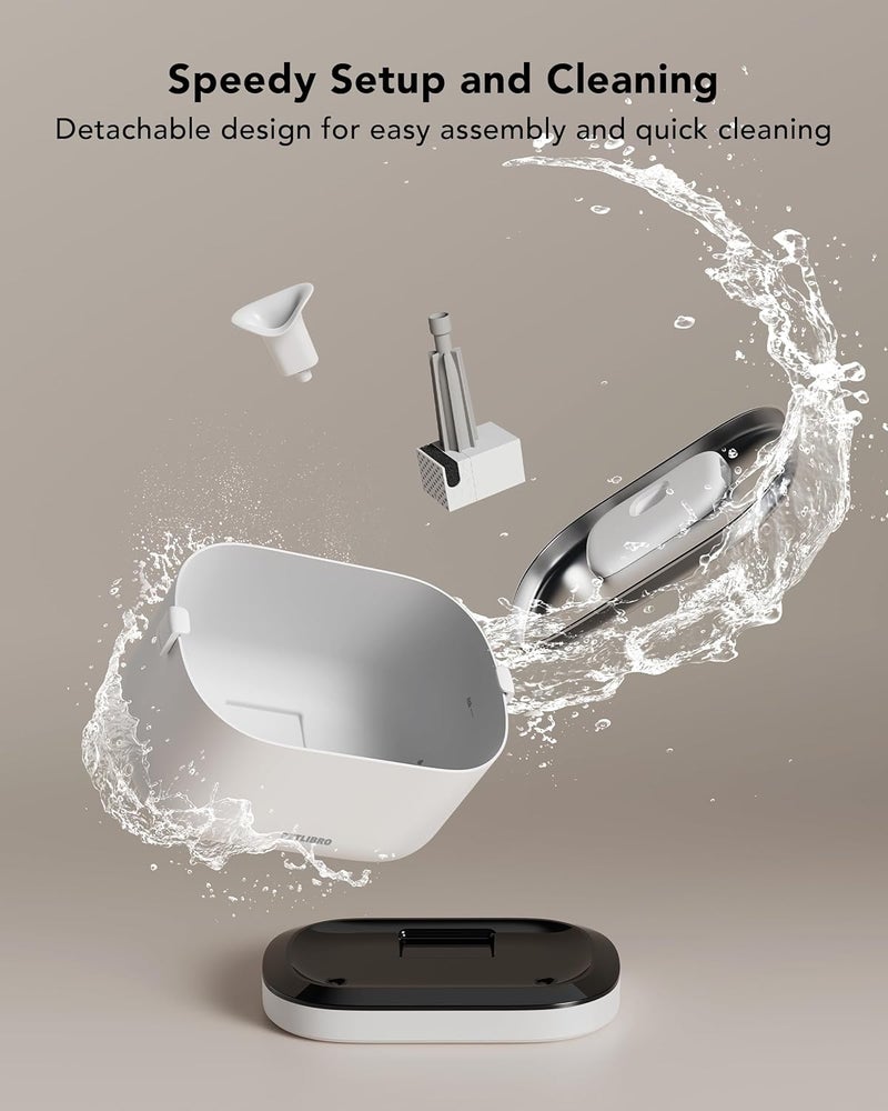 PETLIBRO نافورة مياه للقطط بدون سلك، تعمل ببطارية قابلة للشحن، نافورة مياه للحيوانات الأليفة بسعة 2.5 لتر/84 أونصة، موزع مياه للقطط للشرب مع مضخة هادئة وصينية من الفولاذ المقاوم للصدأ سهلة التنظيف وخالية من BPA - Image 4